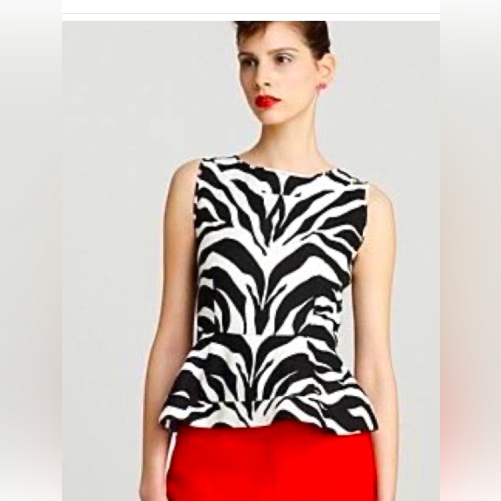 KATE SPADE RANDI ZEBRA Animal Print Top Size 2 original 188.